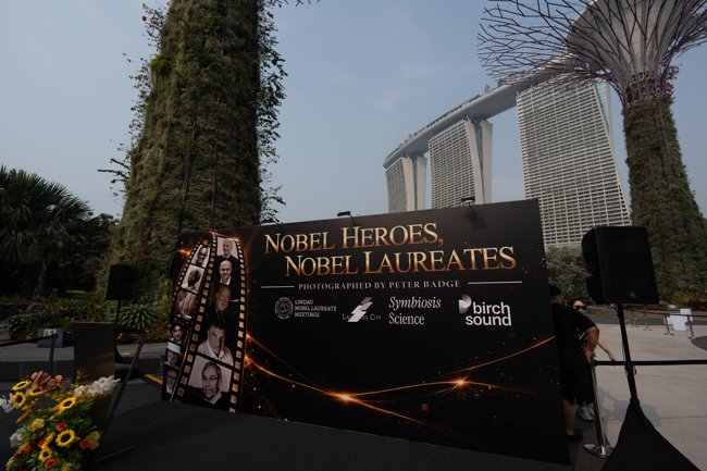 Outdoor portrait display at Gardens by the Bay